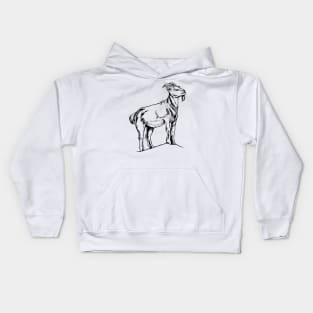 Line drawing - goat Kids Hoodie